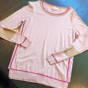 Etcetera Pink and Gold Trim Top